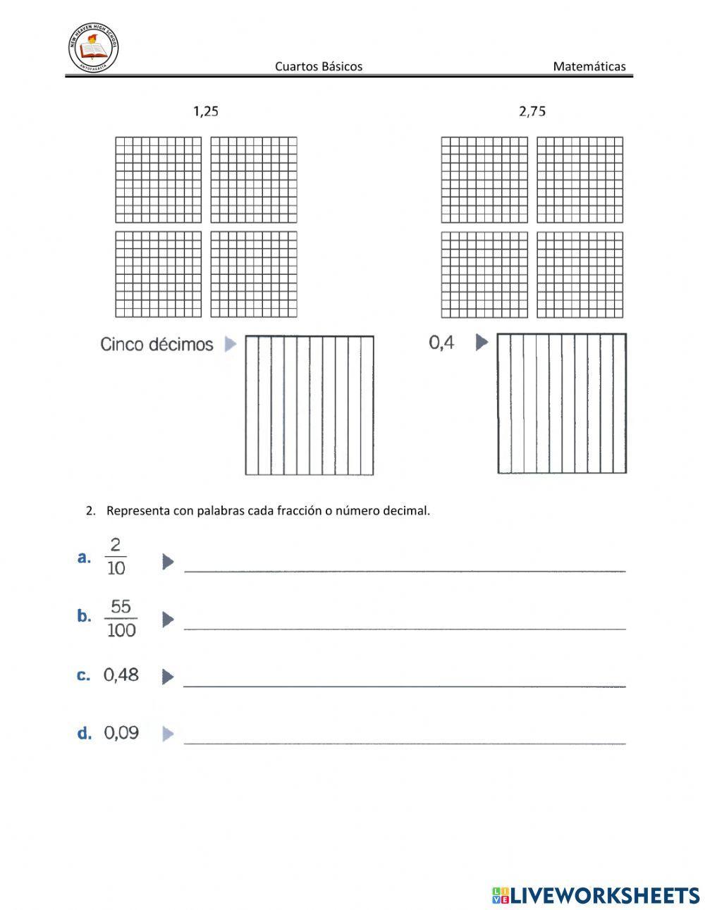 Representar Decimales