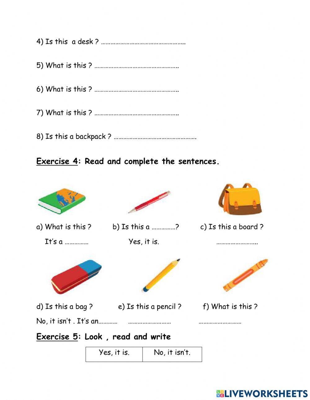 What Is This What Is That Worksheet For Grade