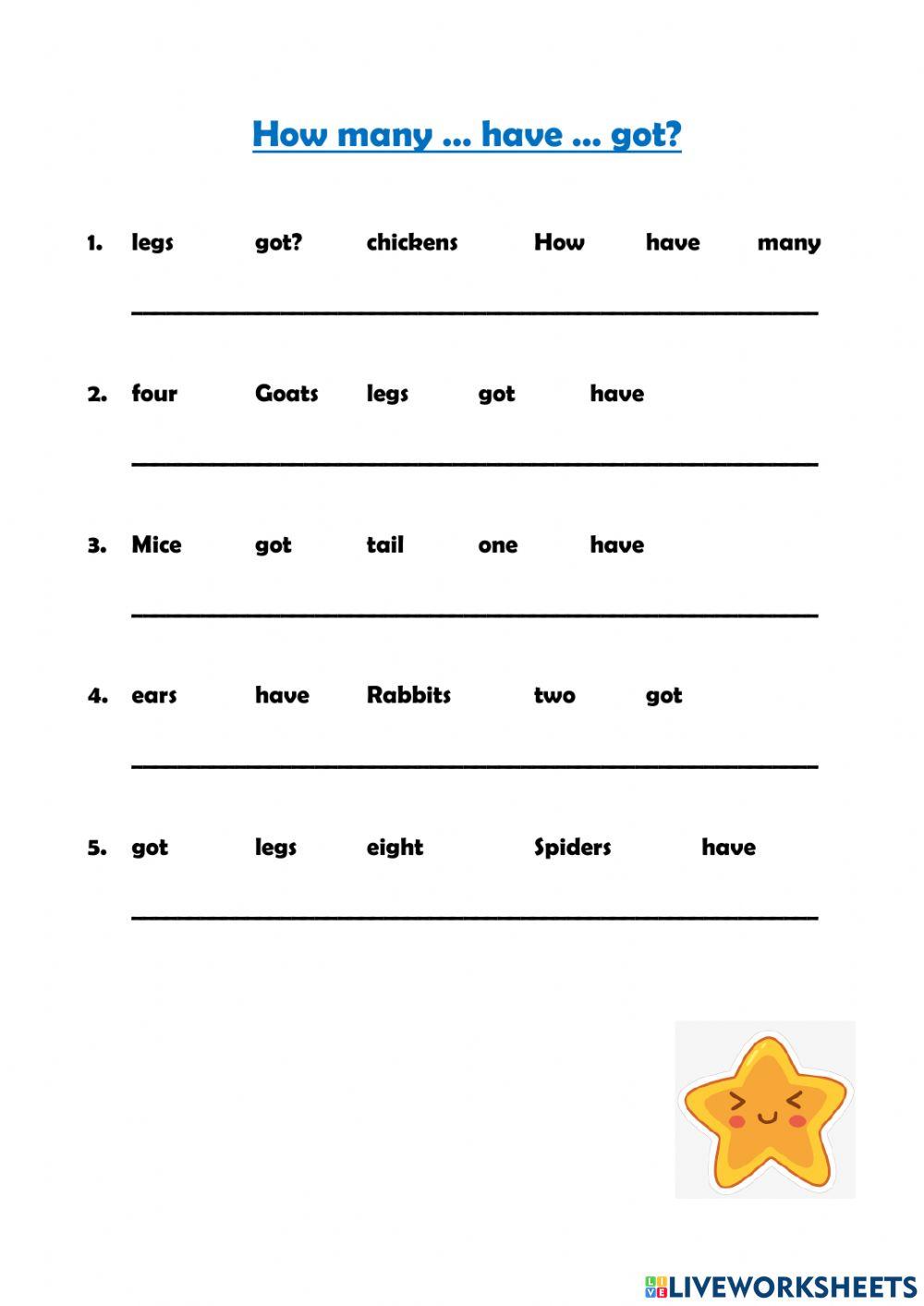 Have got online exercise for grade 2 | Live Worksheets