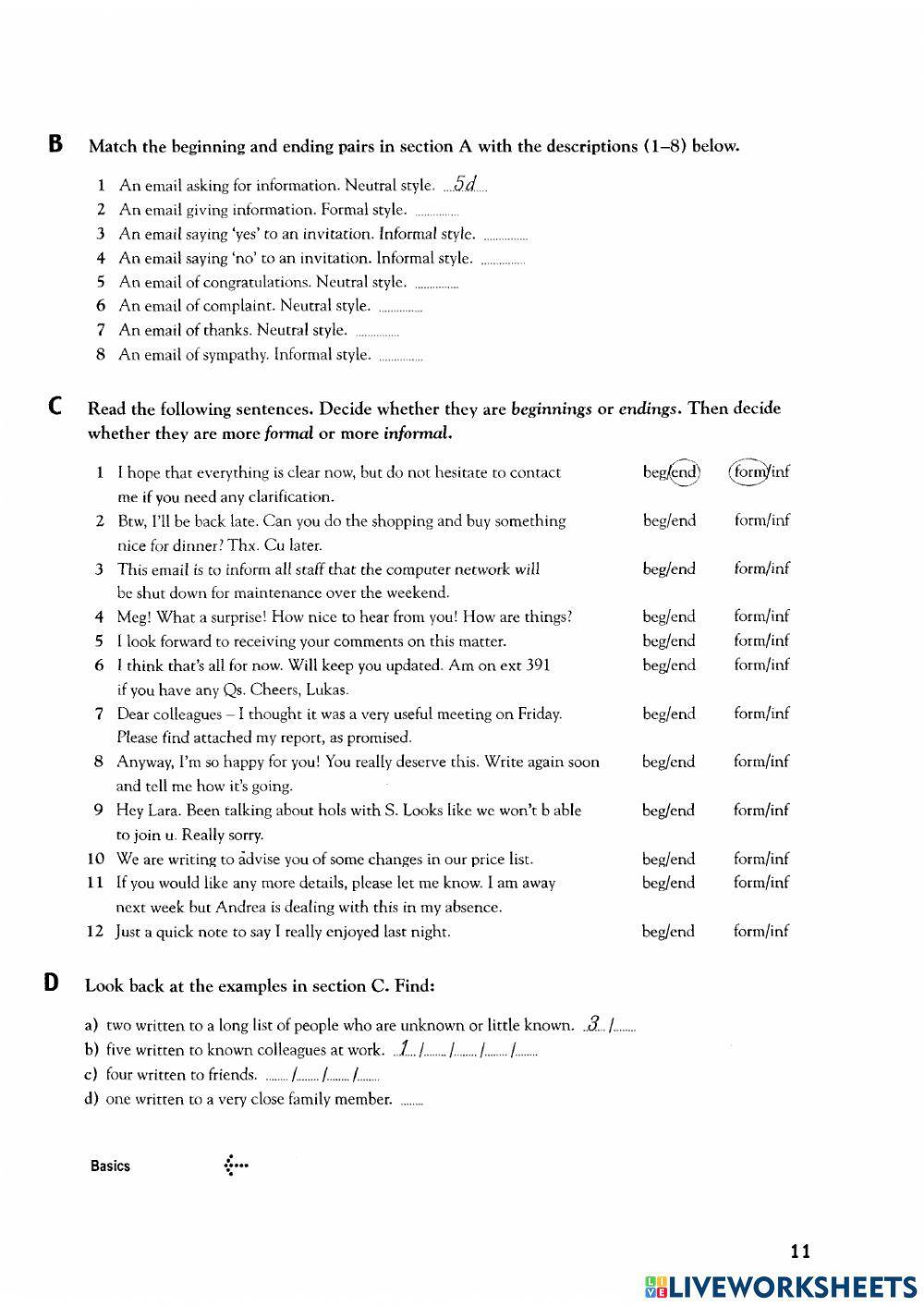Formal or Informal + Opening and Closing an email