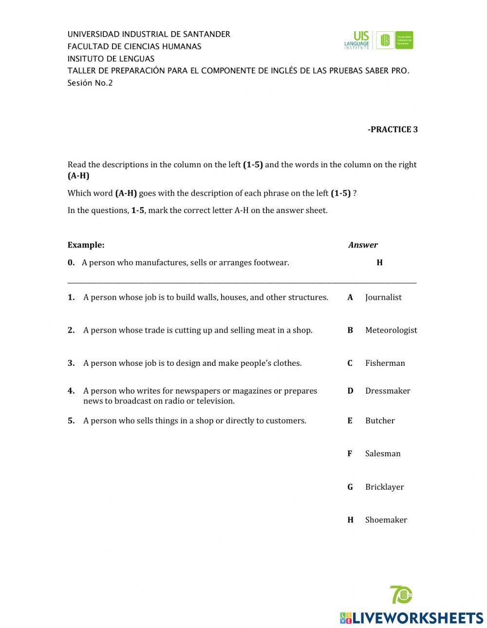 Reading part 1 - practice - part c