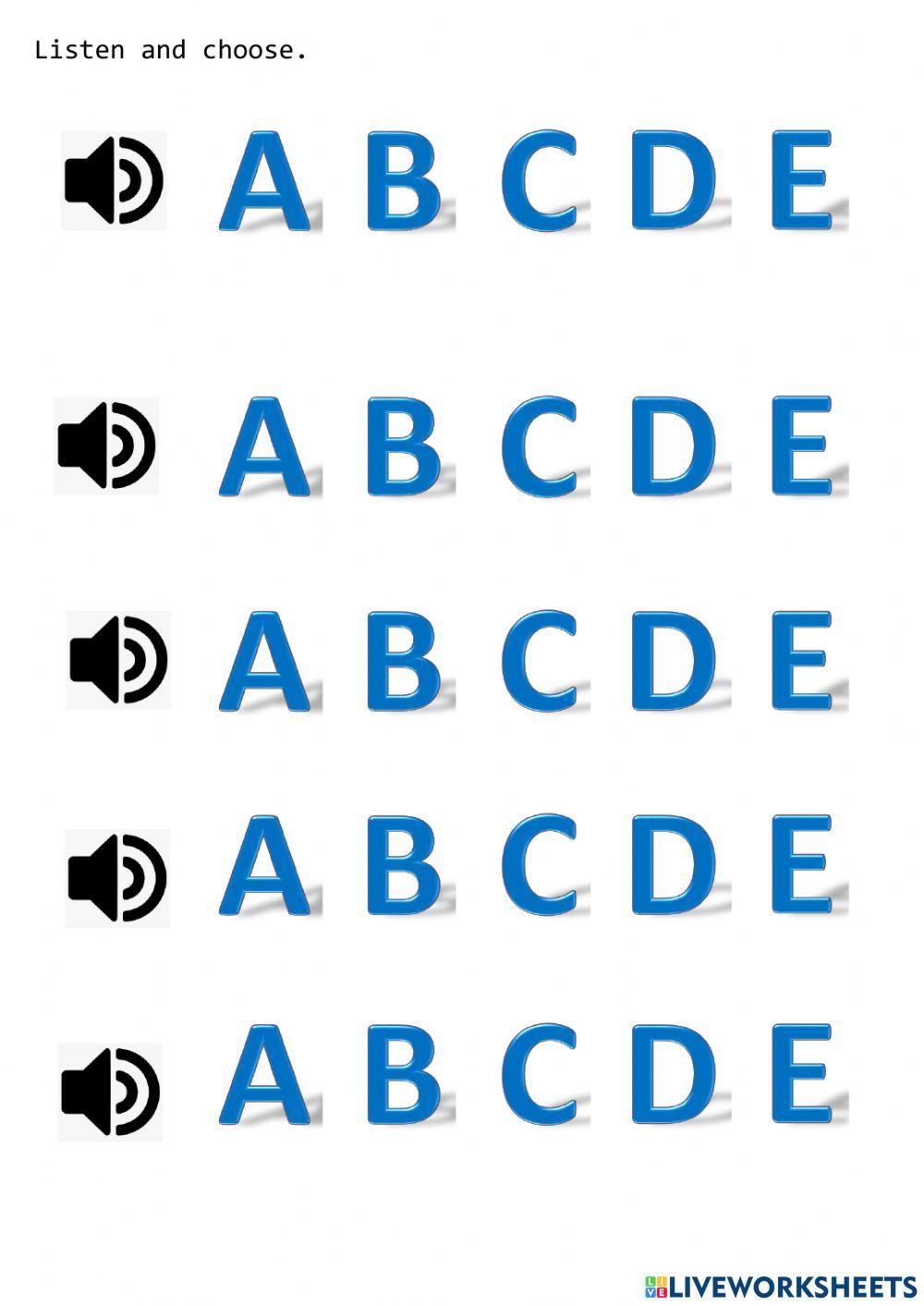 Alphabet A- E