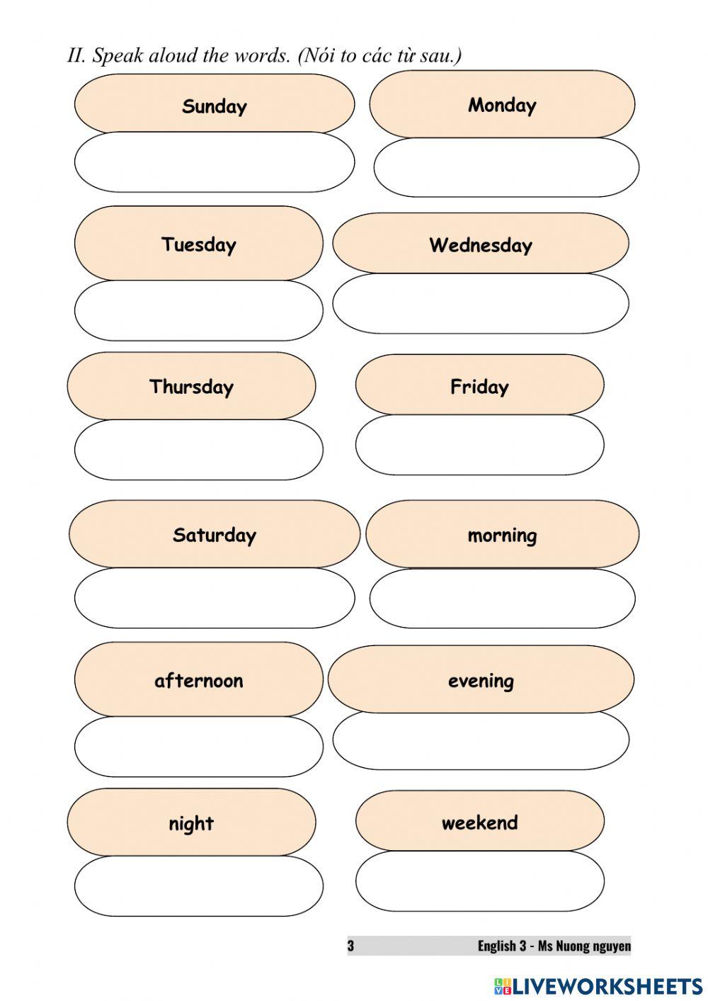 E4U3 What day is today? (ex No1)