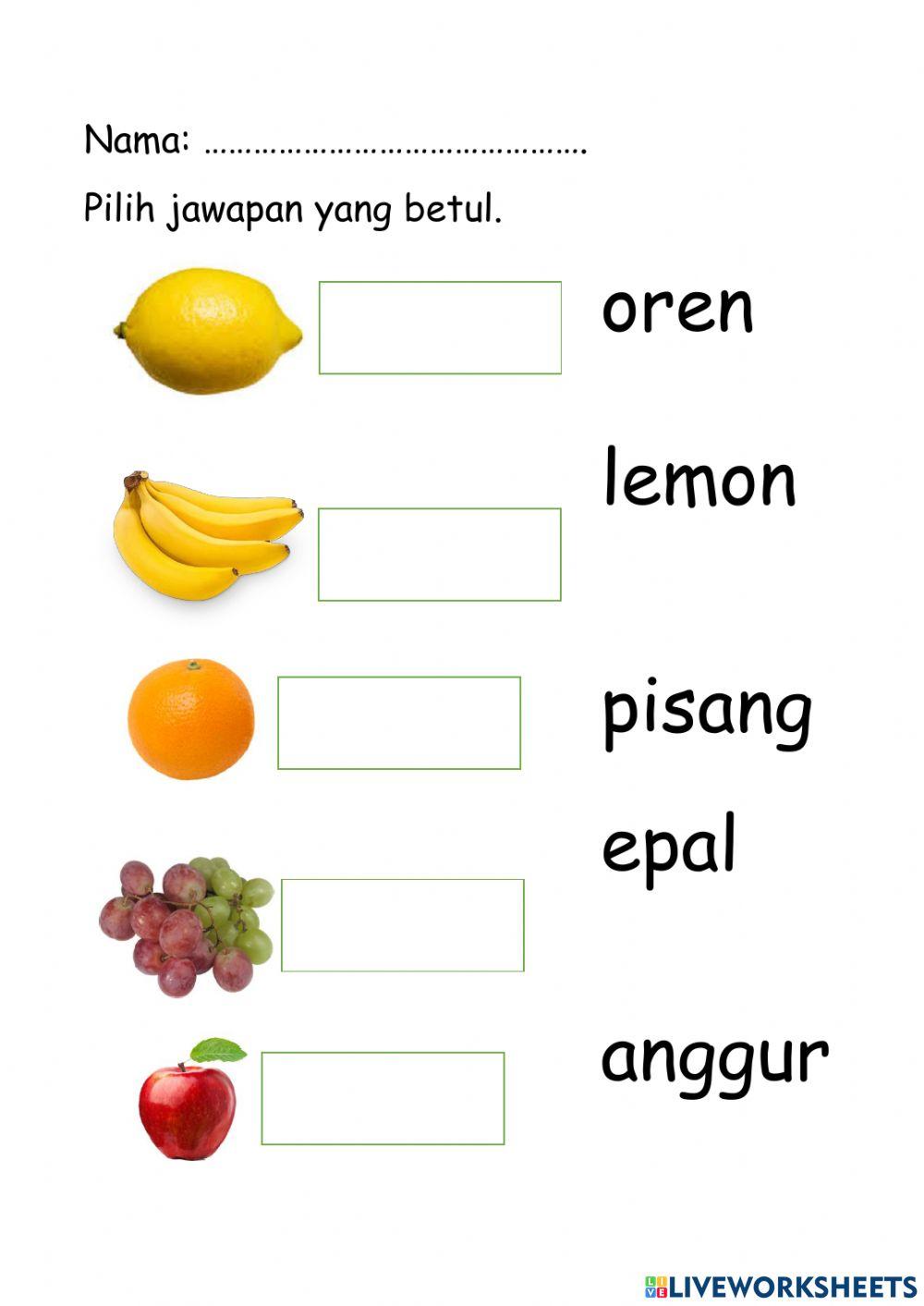 Literasi awal (Buah-buahan 1)