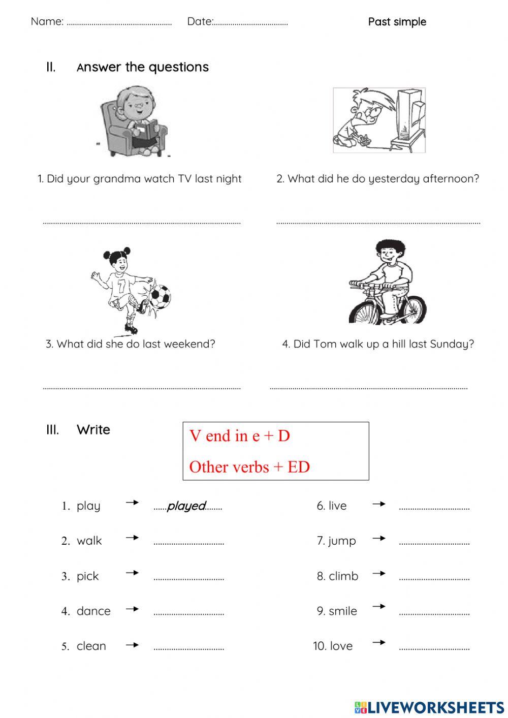 Past simple (regular verbs)