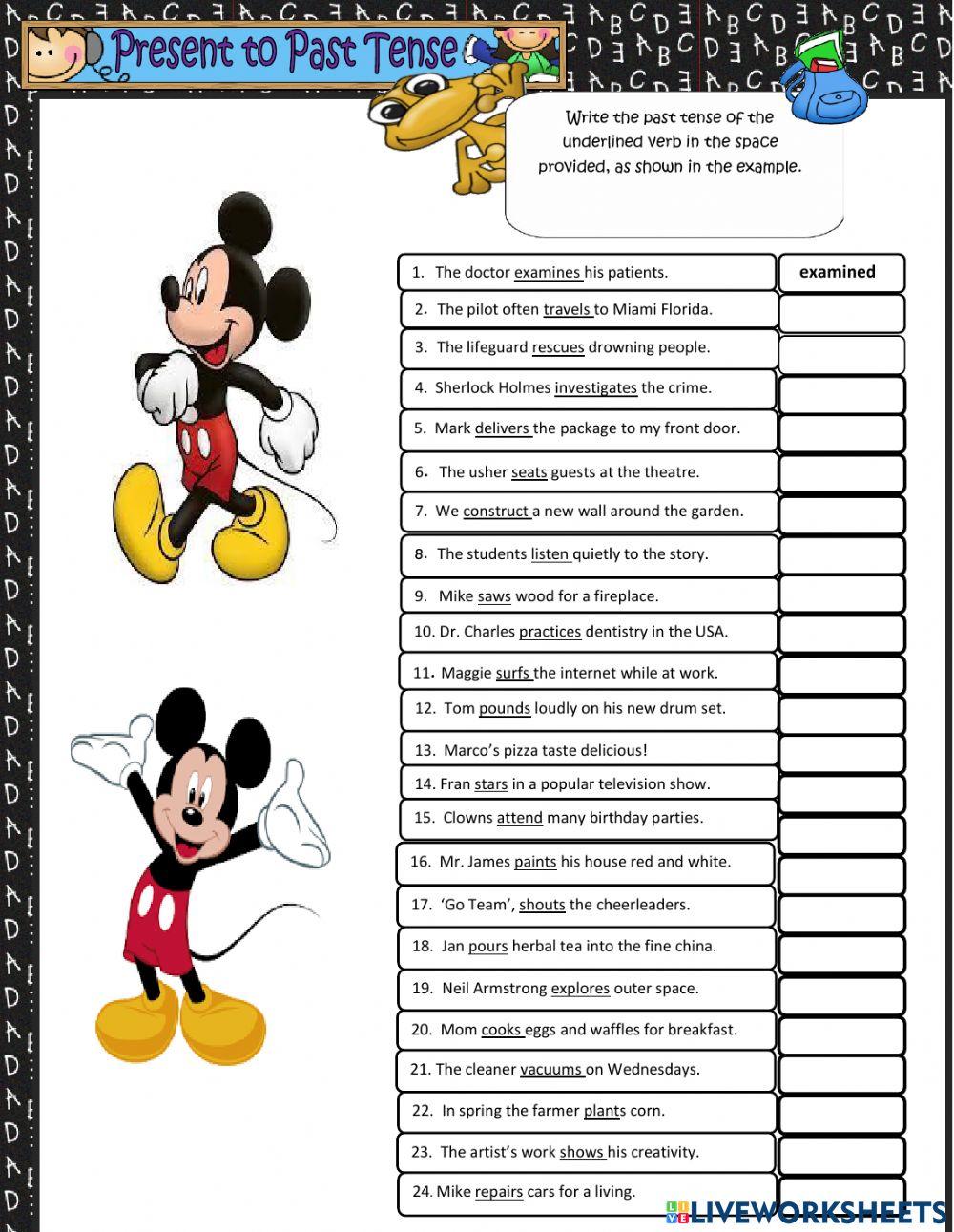 Present to past tense