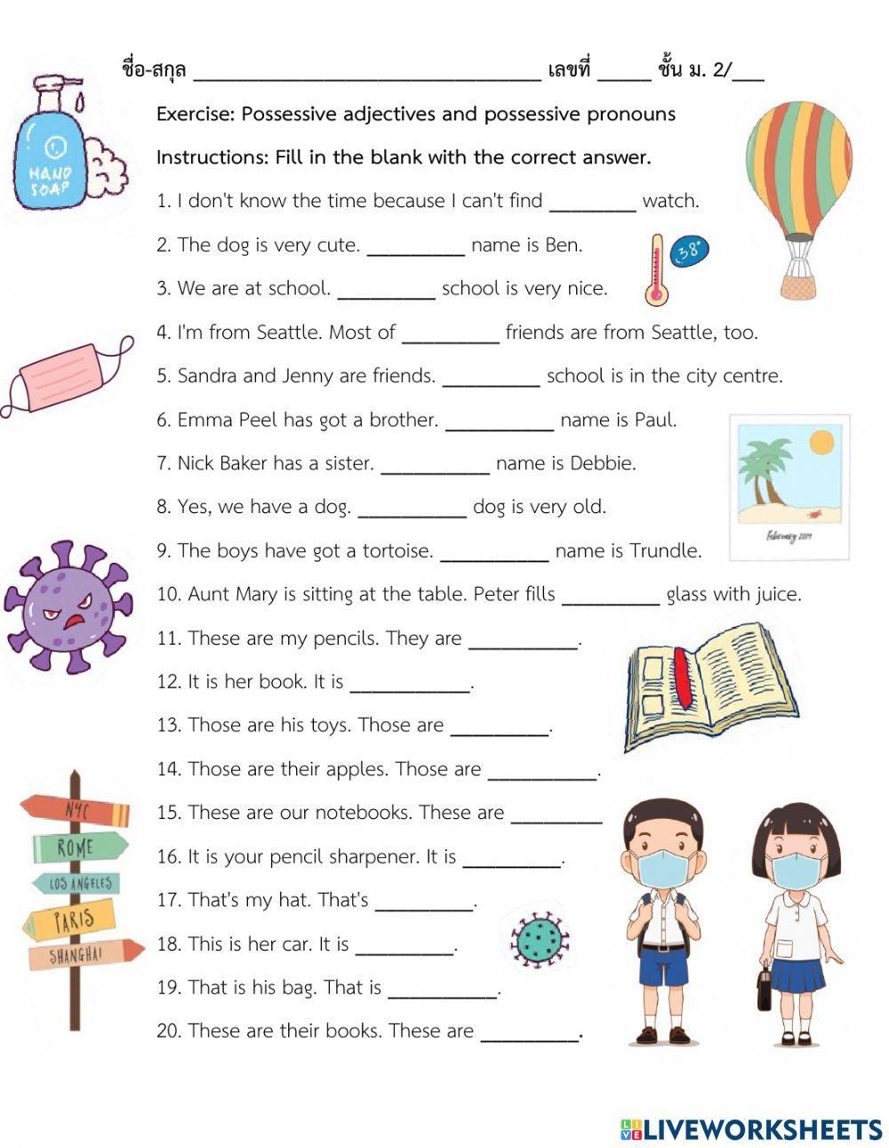 Possessive adjectives and pronouns