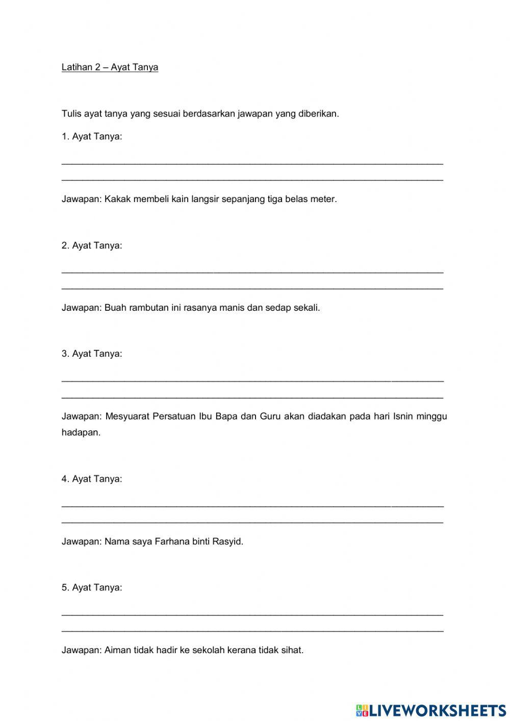 Ayat Penyata dan Ayat Tanya