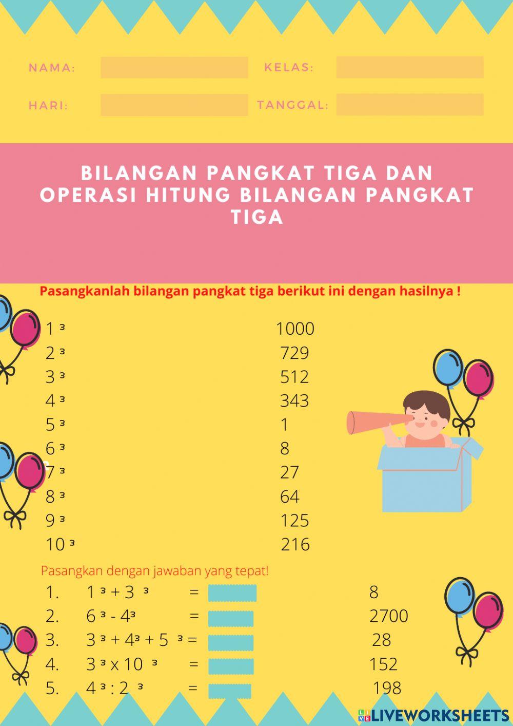 Operasi Hitung Pangkat Tiga