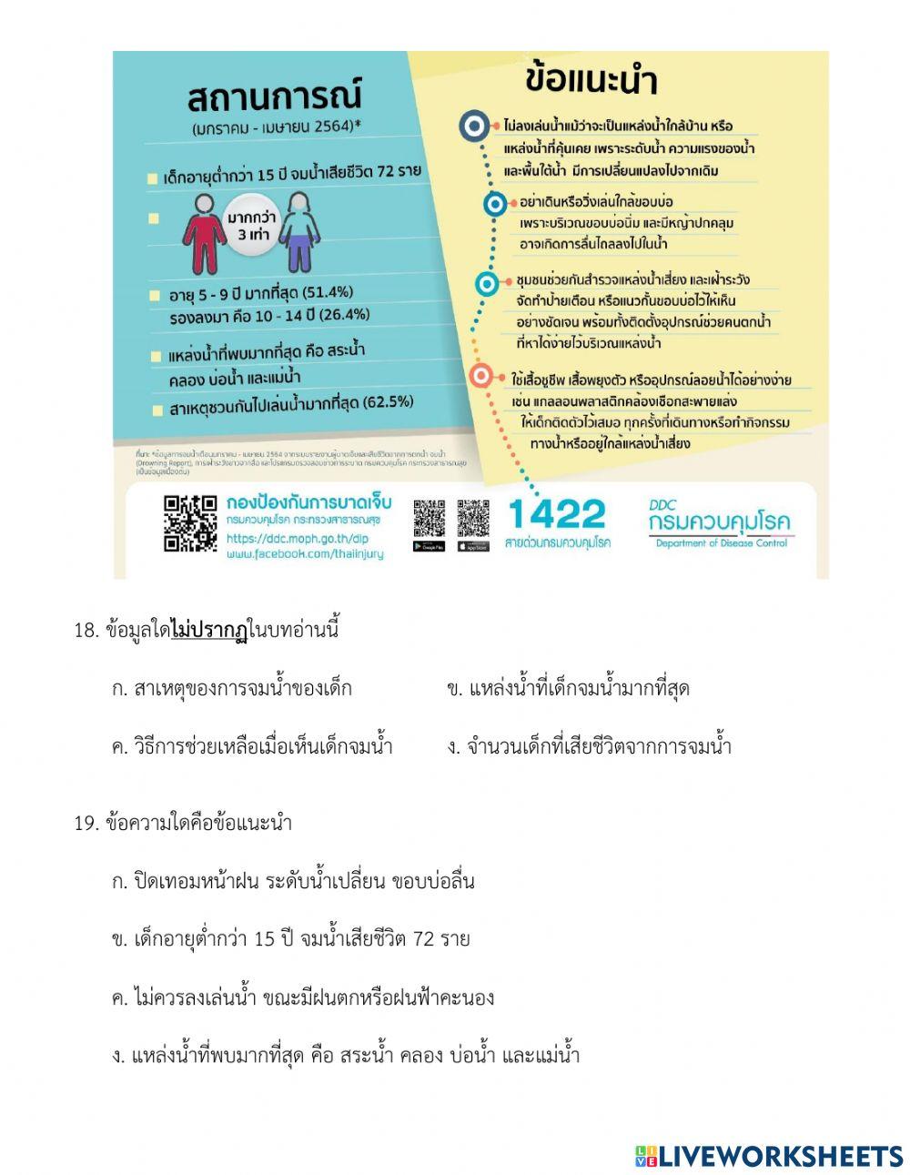 แบบทดสอบอ่านรู้เรื่อง ป.4