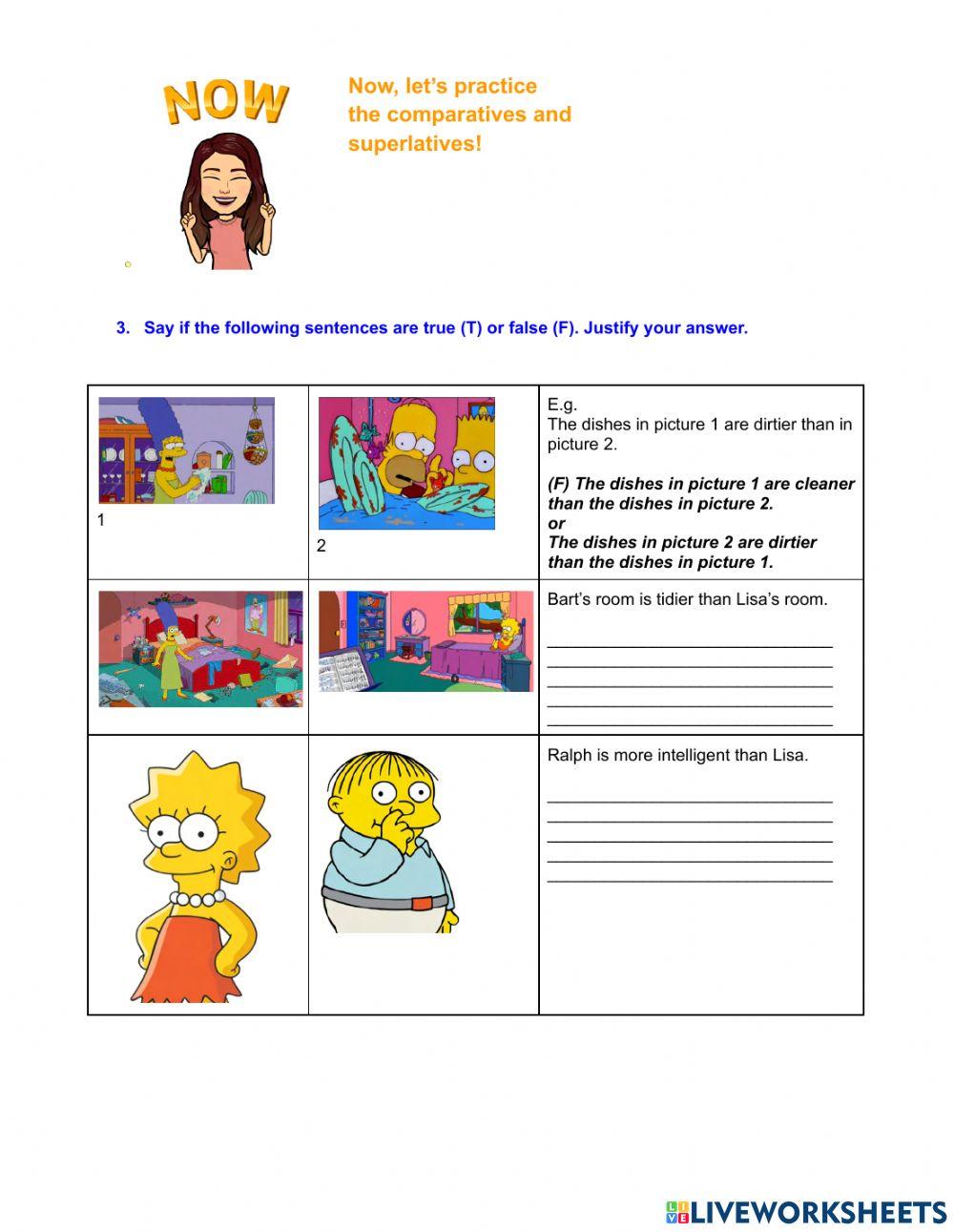 The Simpsons - comparatives and superlatives