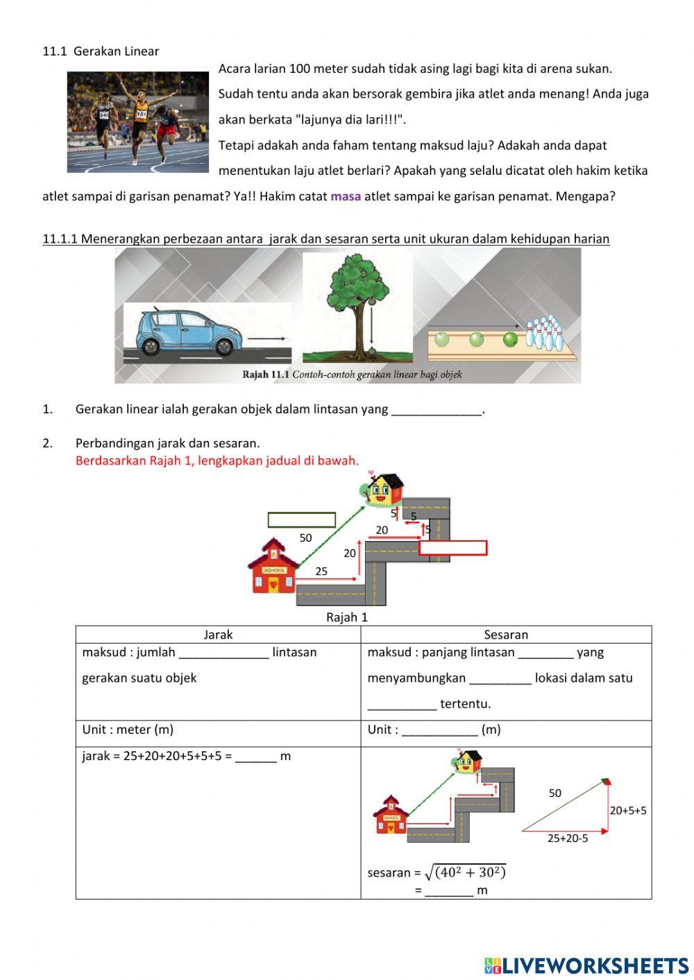 11.1 Gerakan Linear (1)