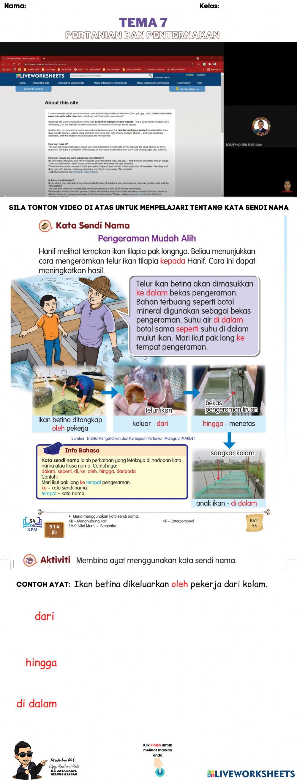 Latihan Kata Sendi Nama Tahun 3