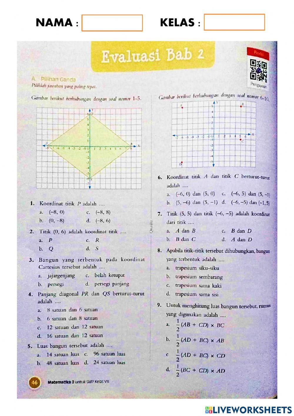 Latihan soal kordinat kartesius