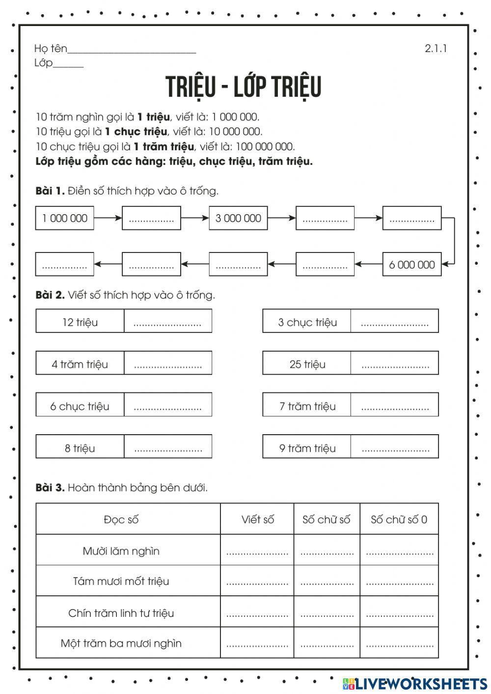 Toán-2.1-Triệu - Lớp triệu