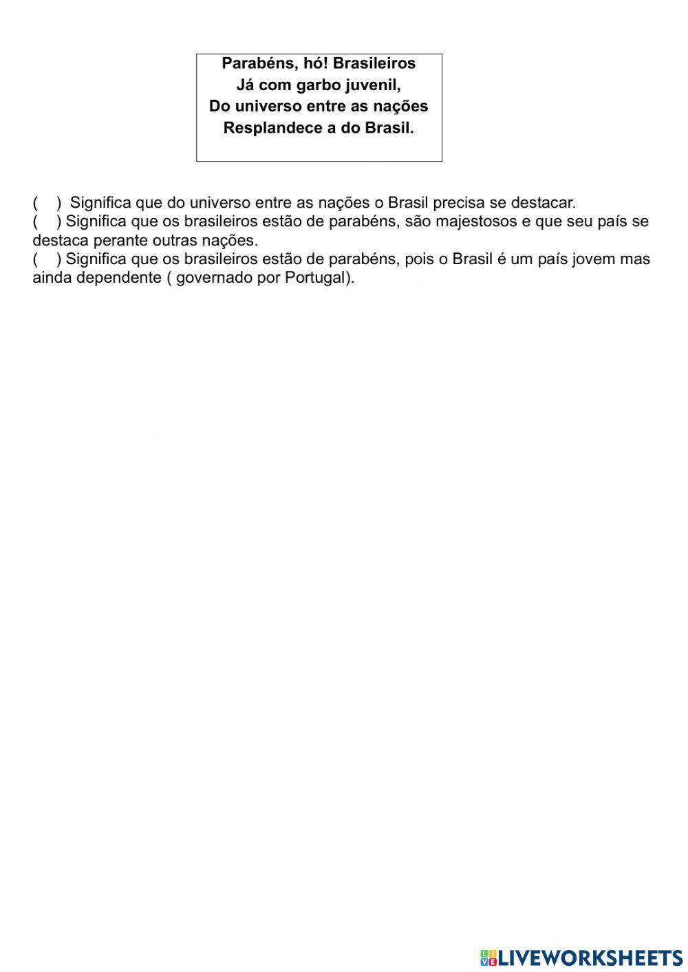 Atividade - hino da independência