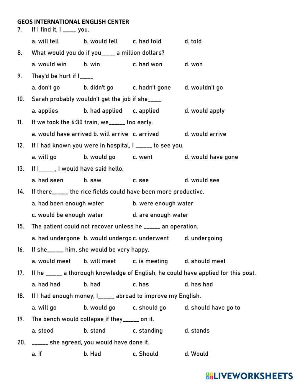 Conditional sentences