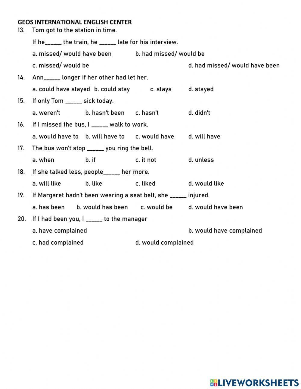 Conditional sentences