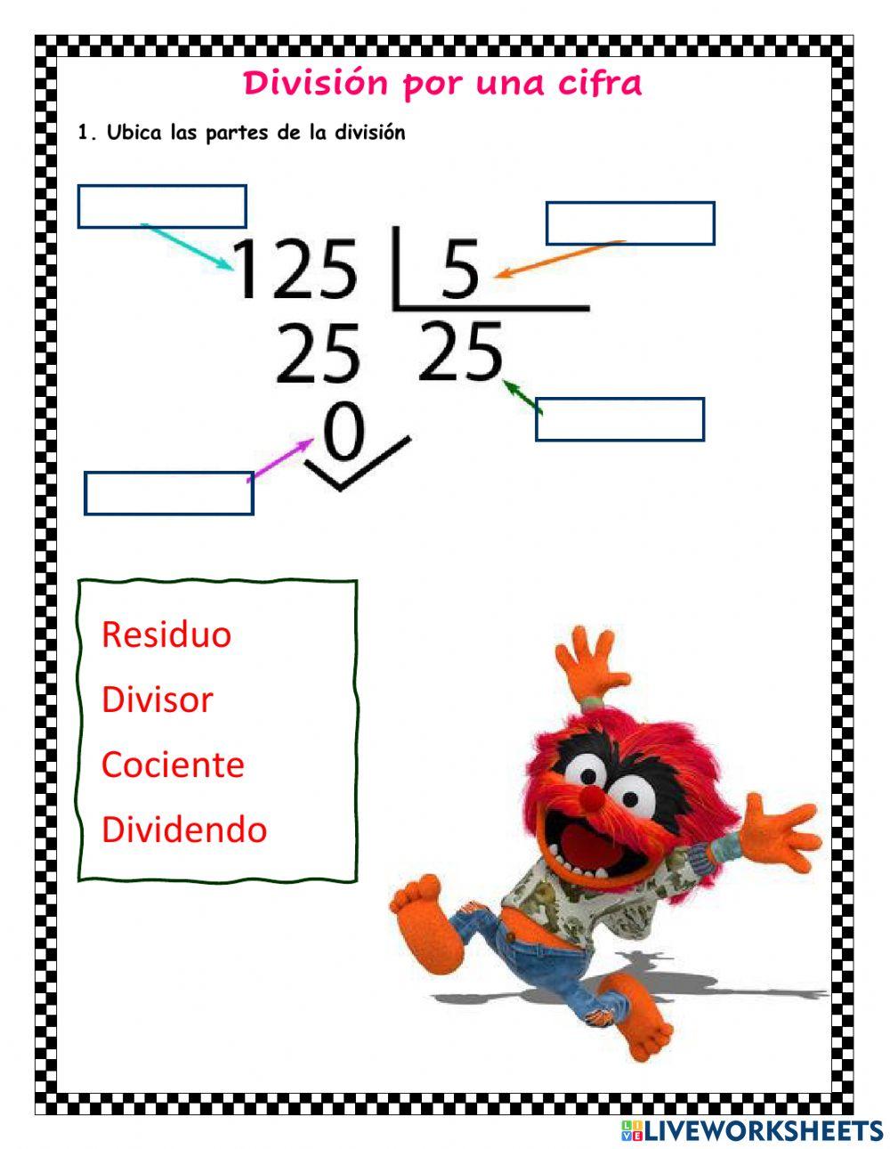 División de 1 cifra