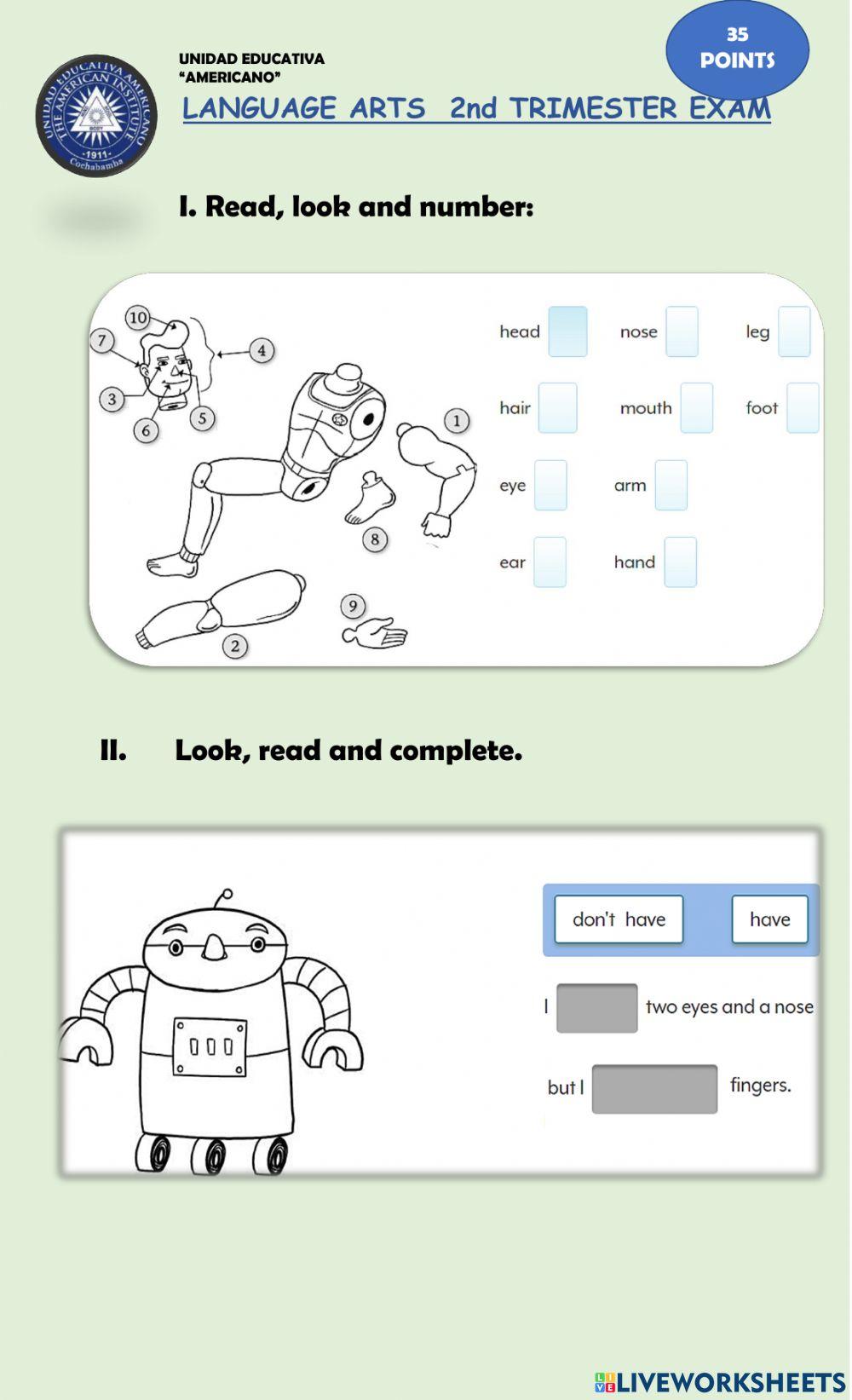 Language arts 2° trimester evaluation (3)