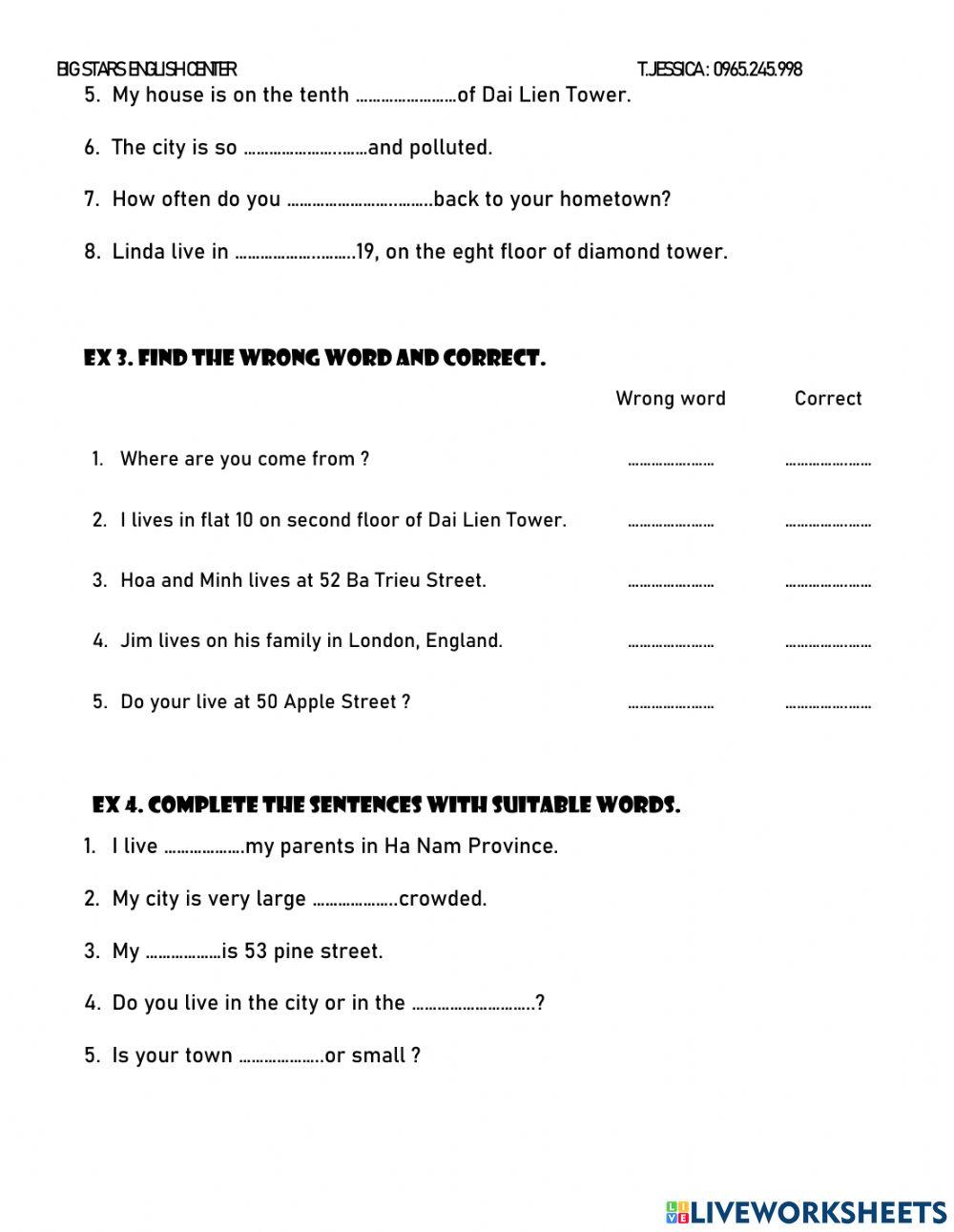 Mini test-Unit 1- Grade 5