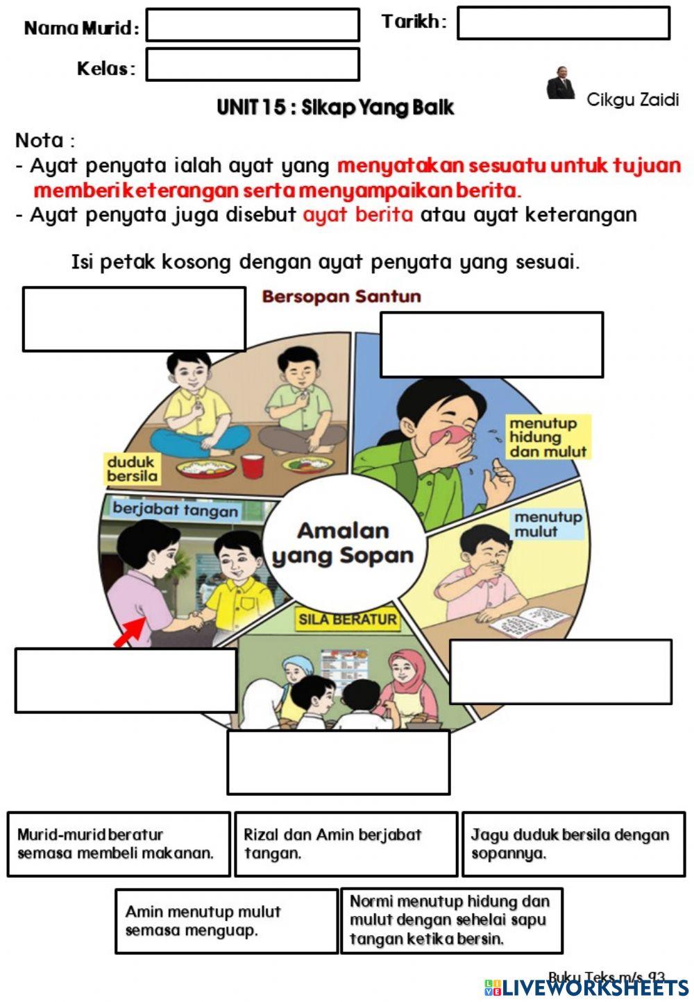 Unit 15 : Sikap Yang Baik