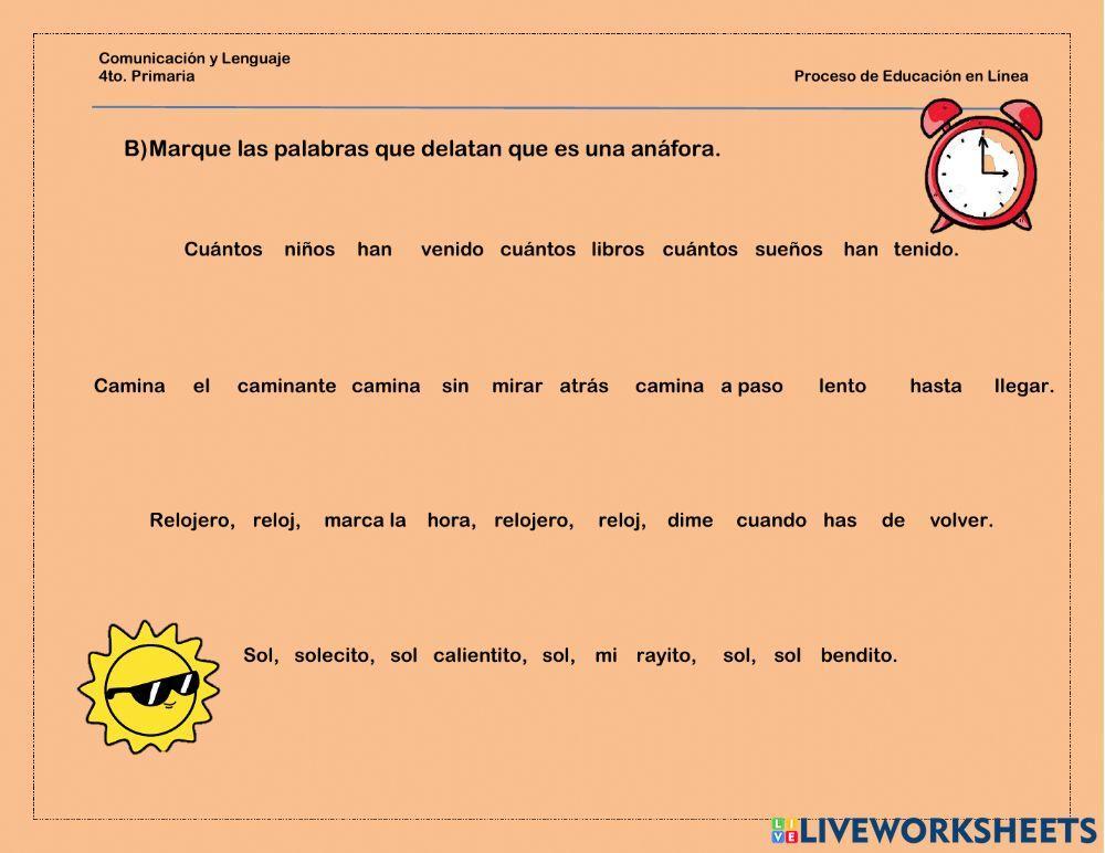 Las figuras literarias, la aliteración y la anáfora