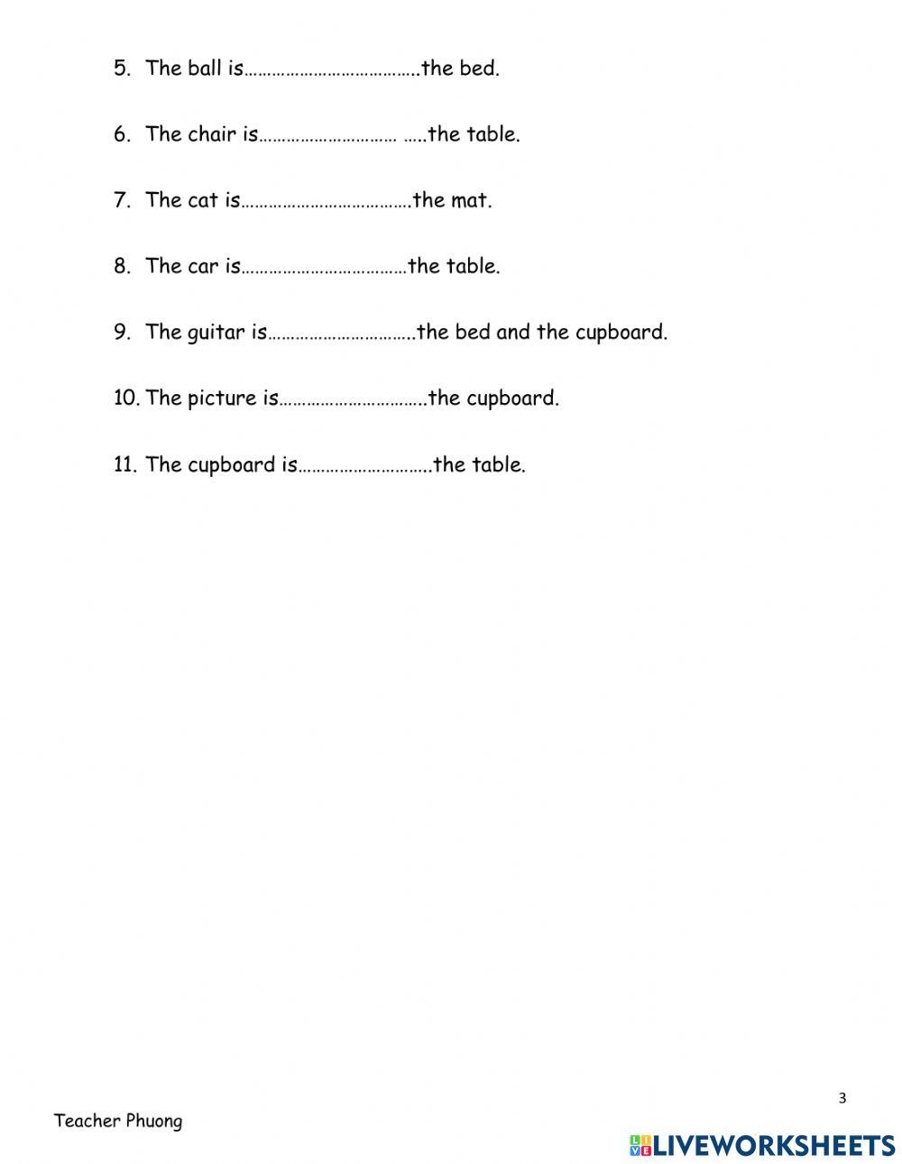 Prepositions of place