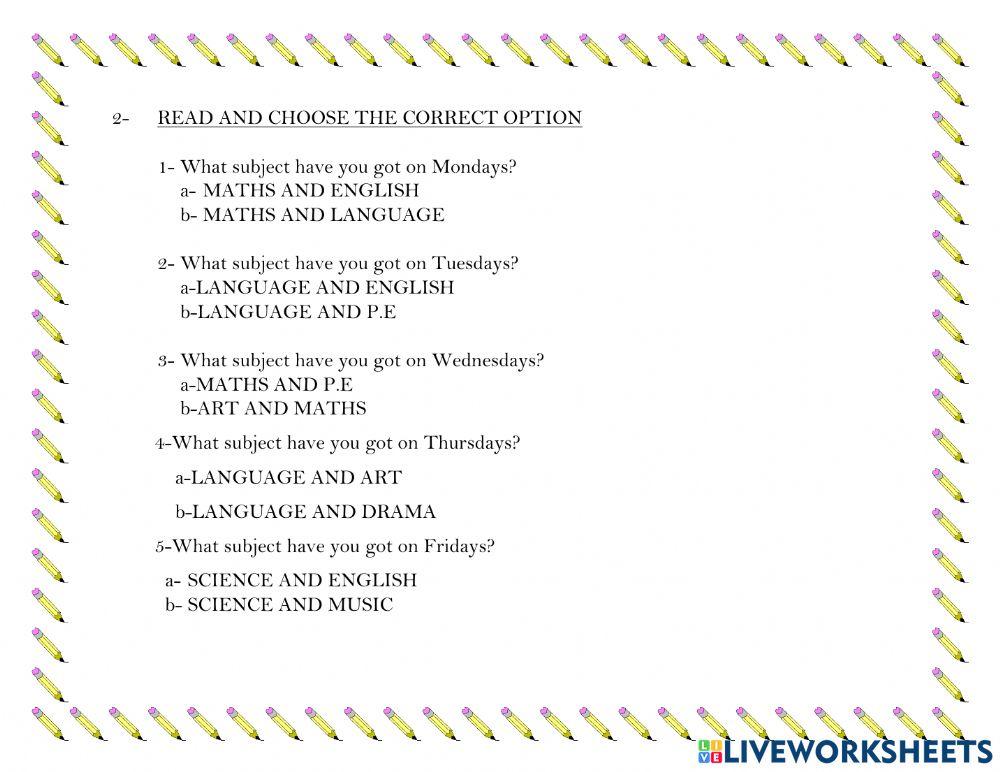 A NEW SCHOOL YEAR TIMETABLE