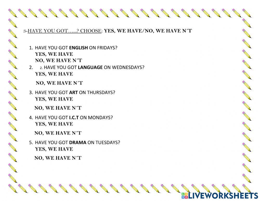 A NEW SCHOOL YEAR TIMETABLE