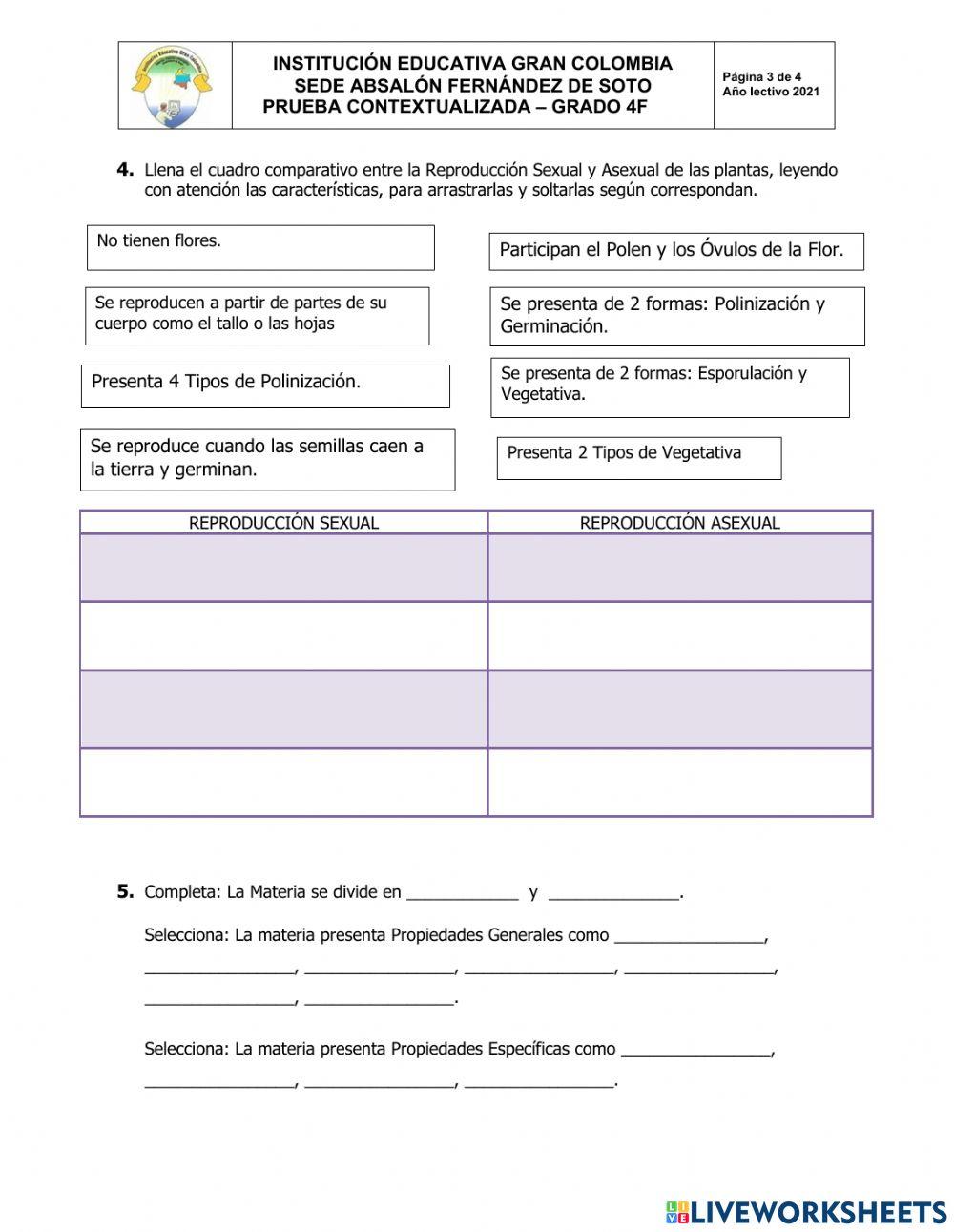 PRUEBA CONTEXTUALIZADA CIENCIAS NATURALES GRADO 4F SEGUNDO PERIODO