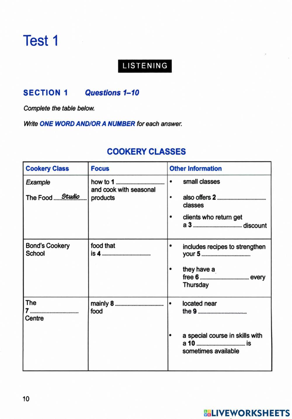Listening Test - IELTS (GT 13) Test 1