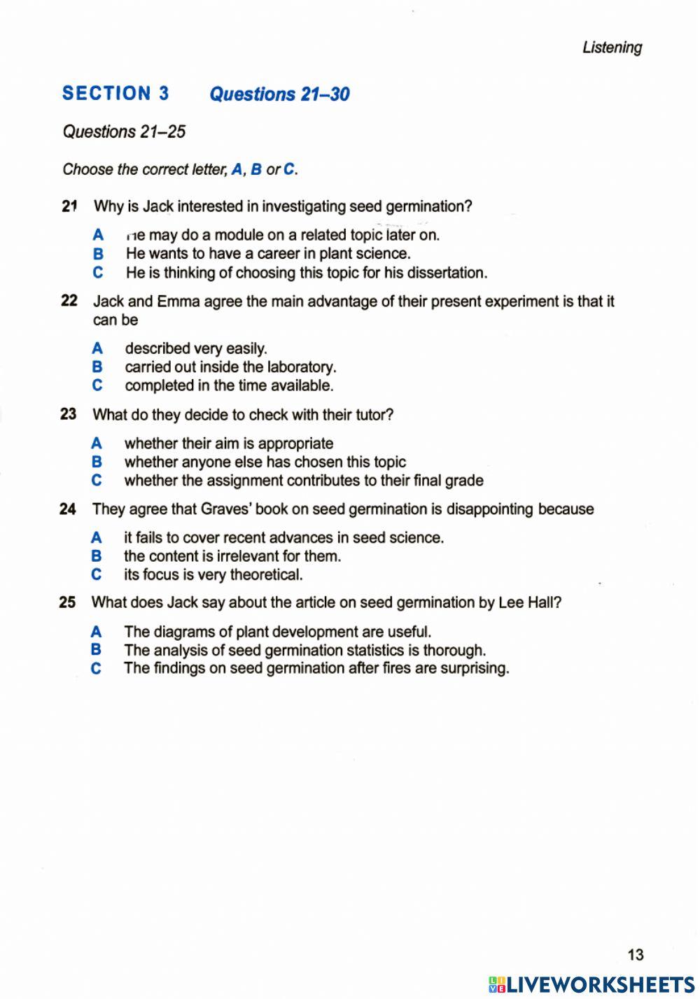 Listening Test - IELTS (GT 13) Test 1