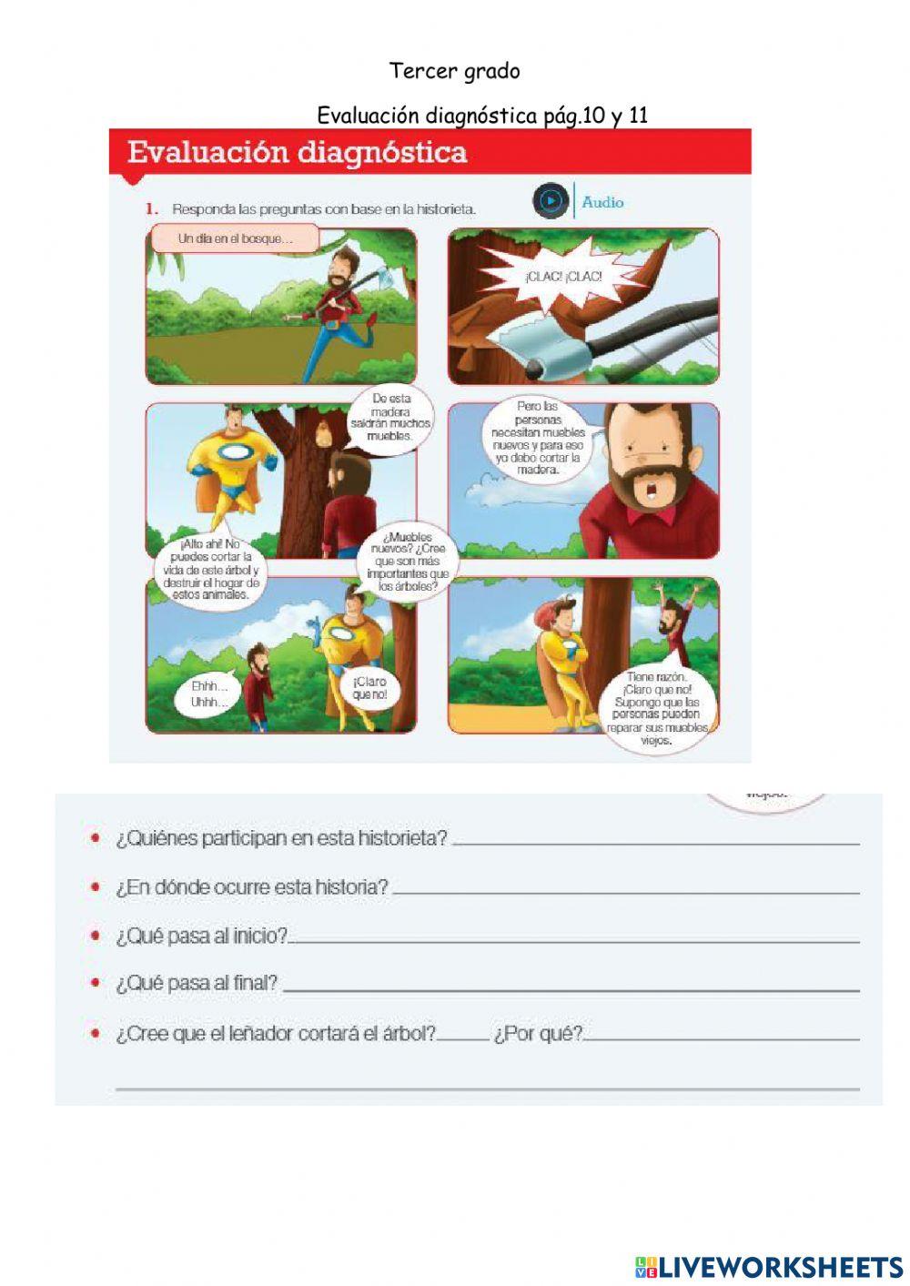 Evaluación diagnóstica p10y11-3GEspañol