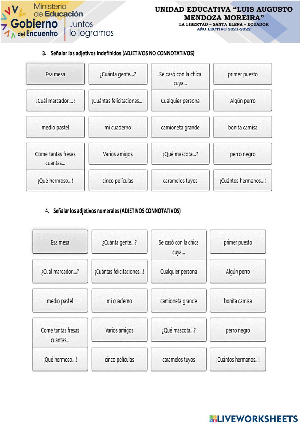 Repaso quimestral sexto