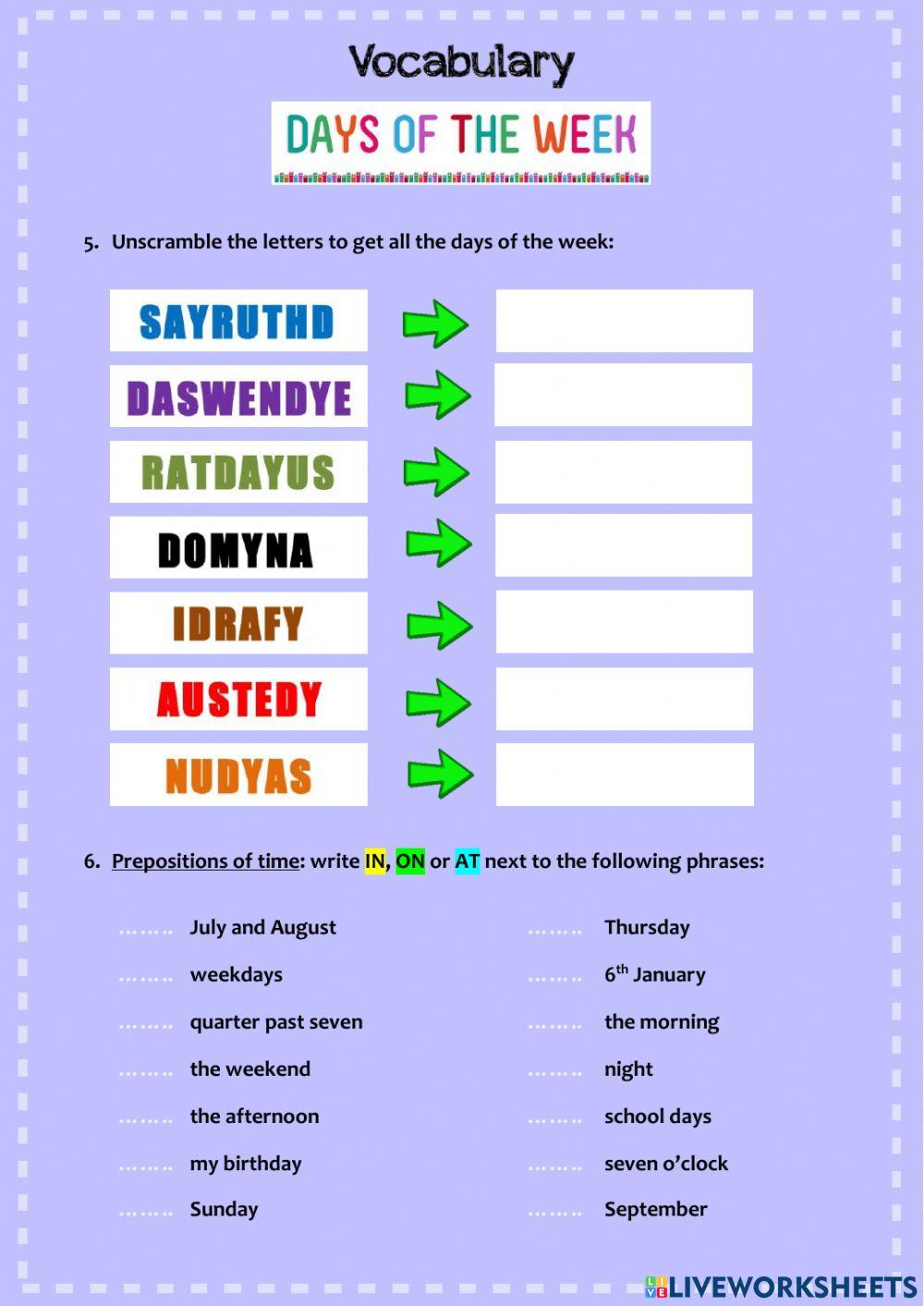Vocabulary for Routines, Habits, Repeated Actions