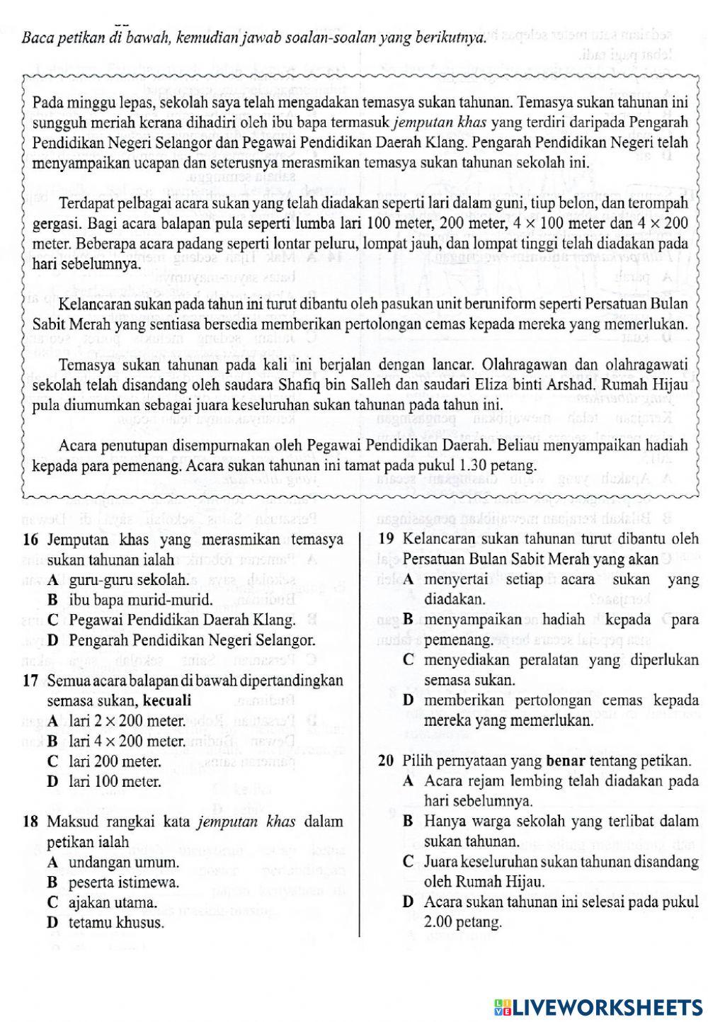 pemahaman-4-online-exercise-for-live-worksheets