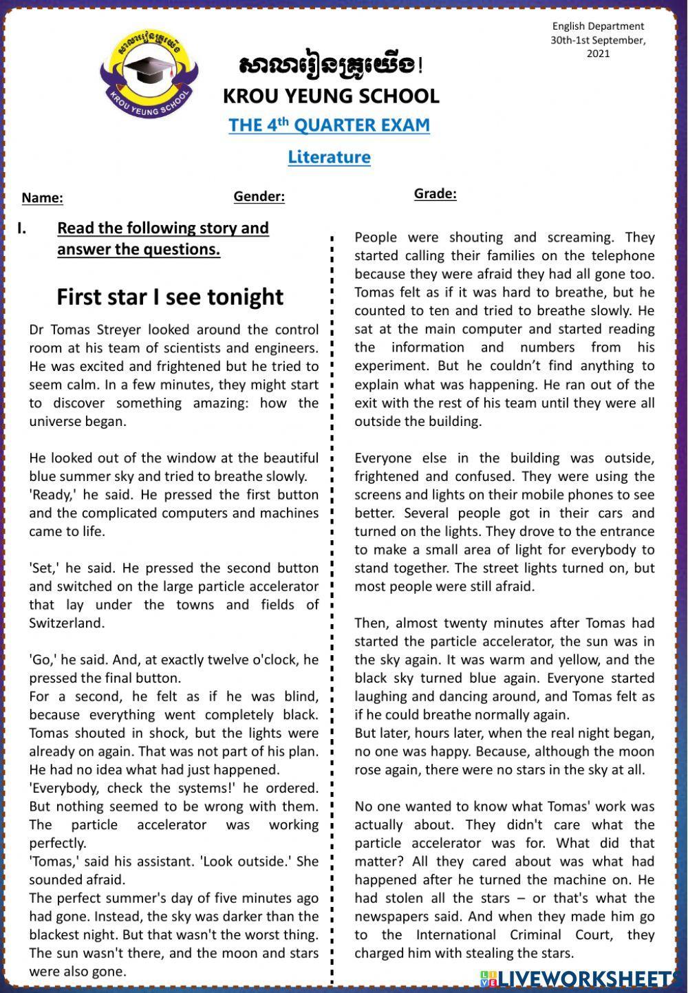 Literature Grade 6