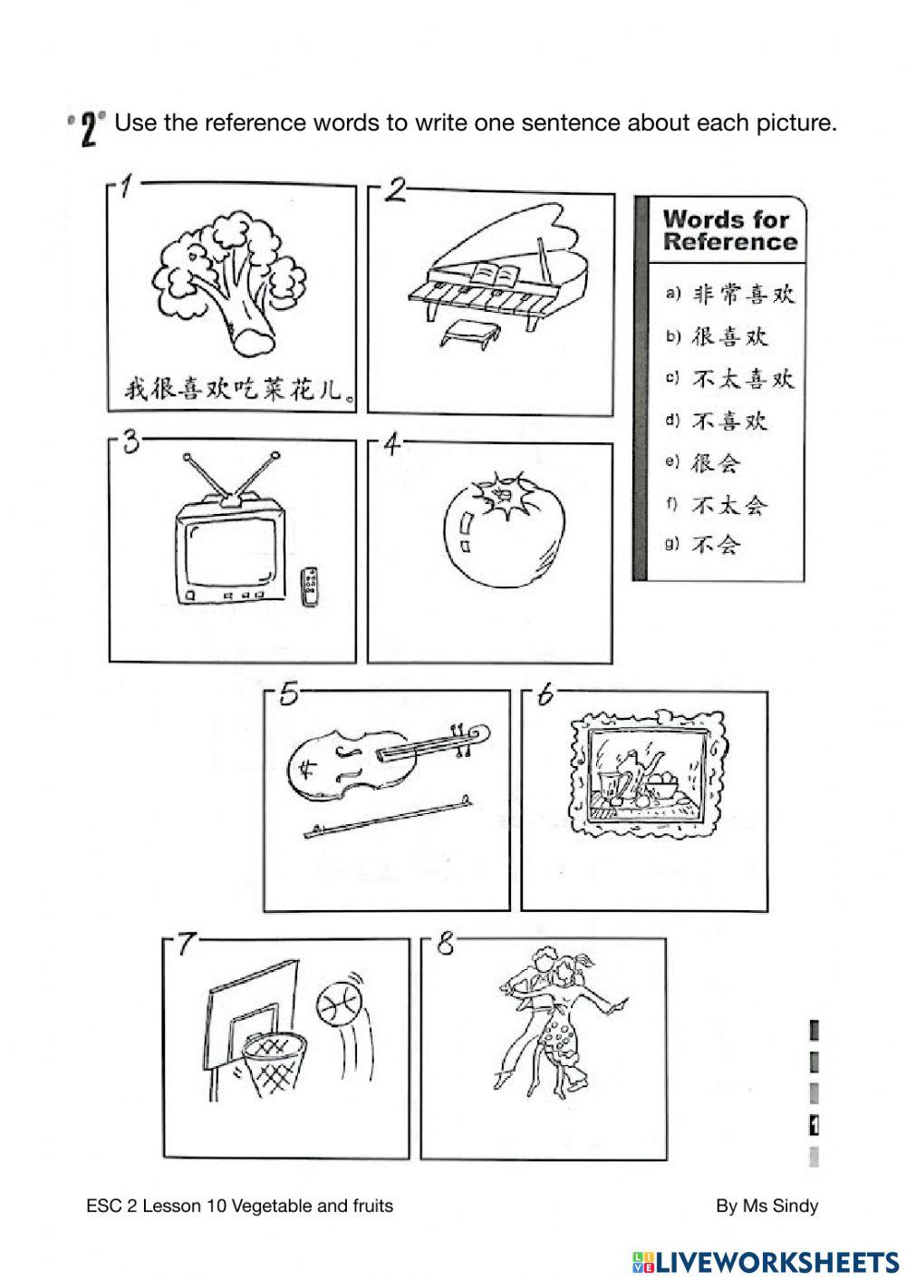 Vegetables and fruits