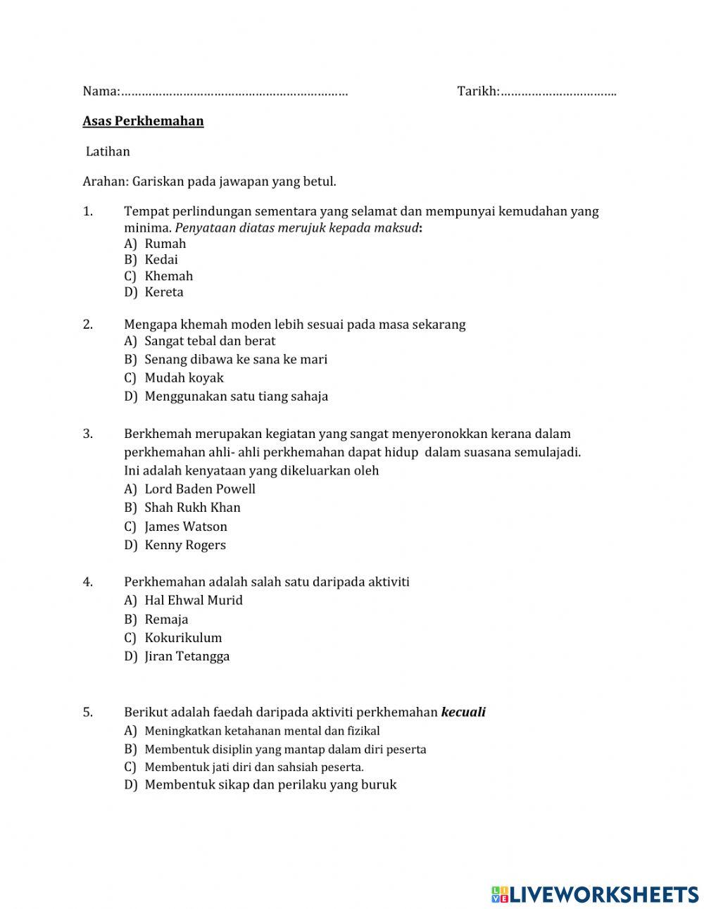 Latihan asas perkhemahan