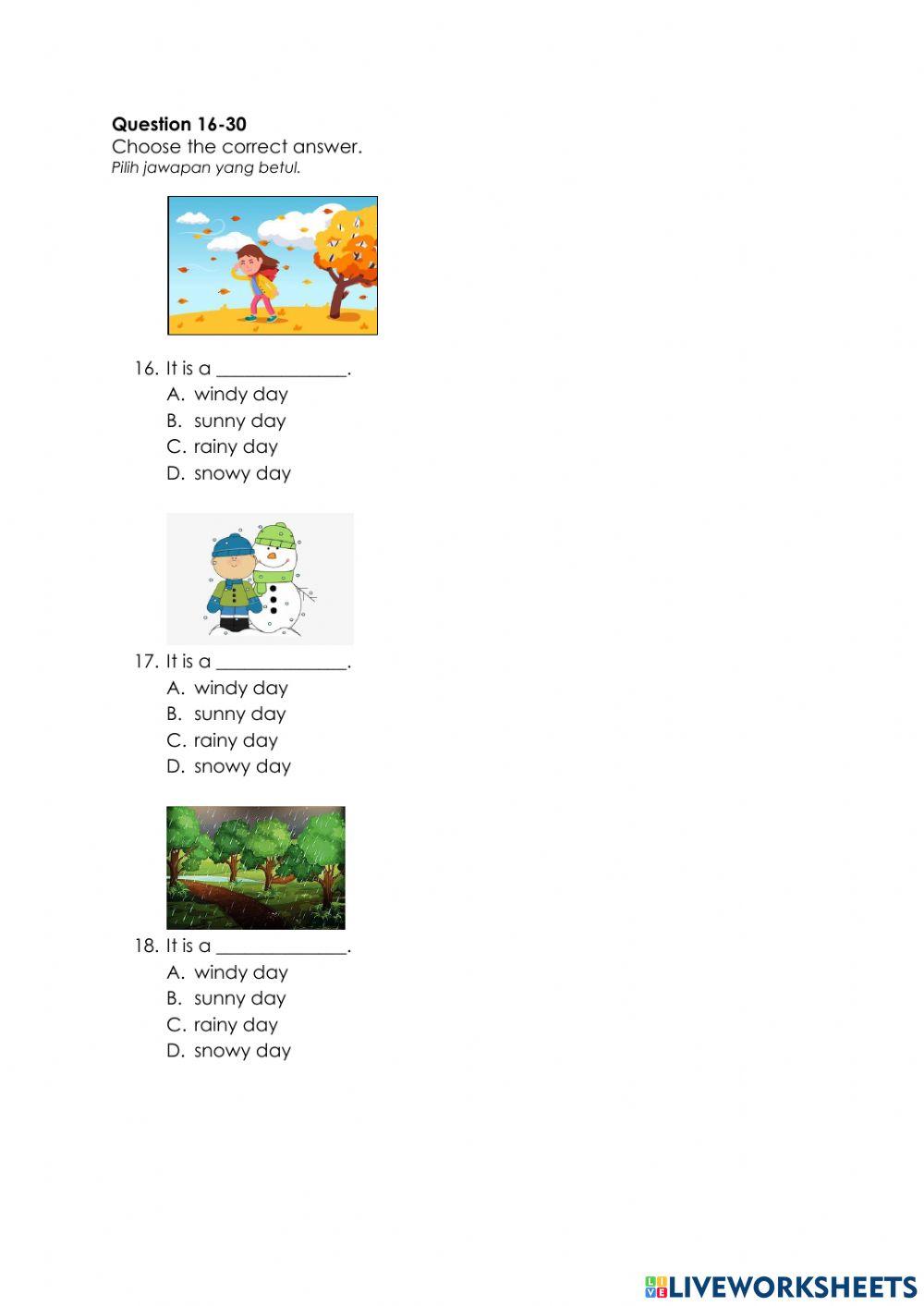 Bahasa inggeris tahun 2 a