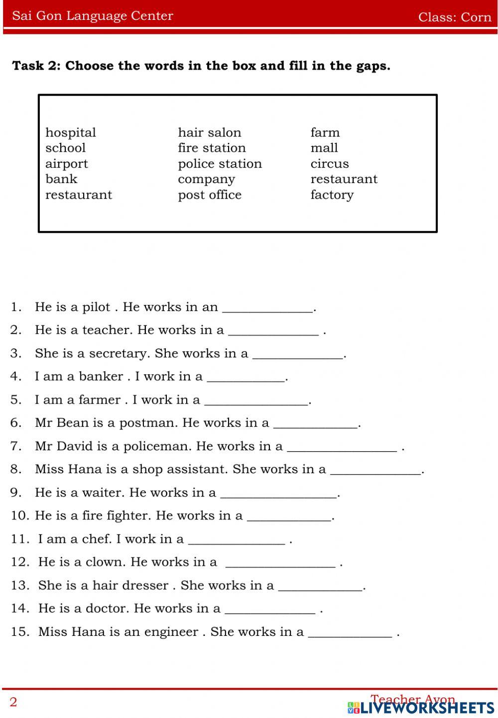 Worksheet Corn