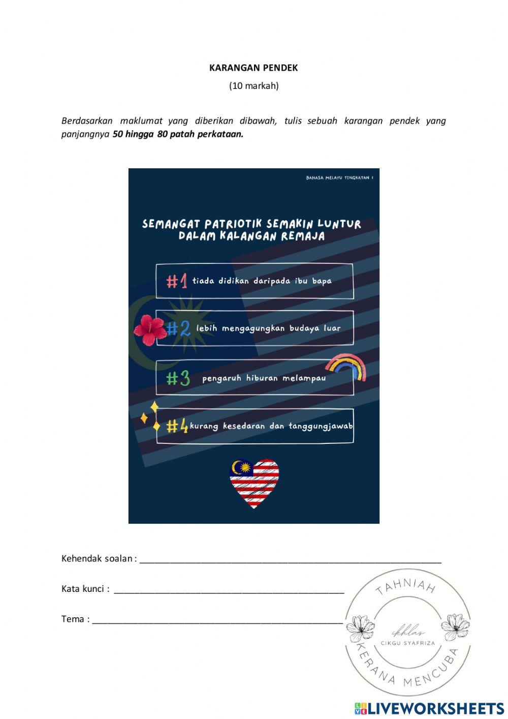 LATIHAN KARANGAN PENDEK 1 (langkah 1)