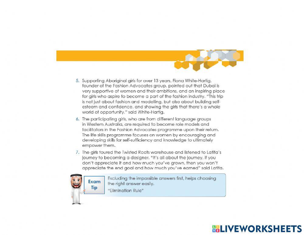 EmSat Unit 2: Aboriginal Girls Visit UAE Fashionistas