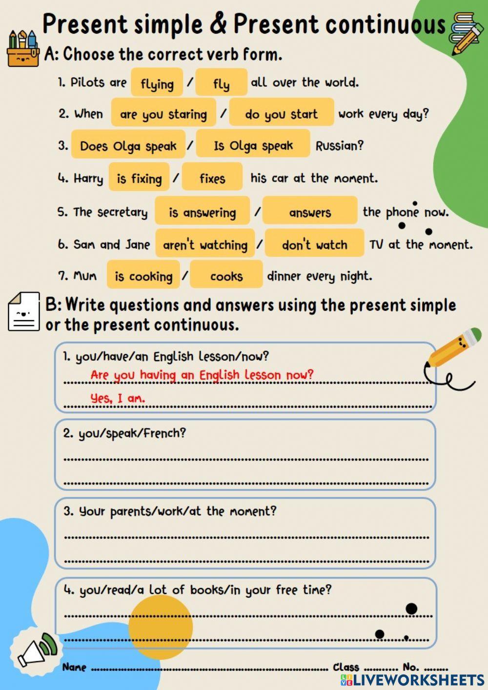 Present simple vs Present continuous