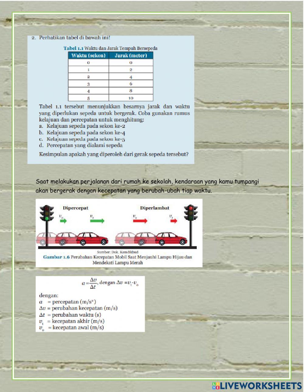 LKPD Kelajaun dan Kecepatan kelas 8