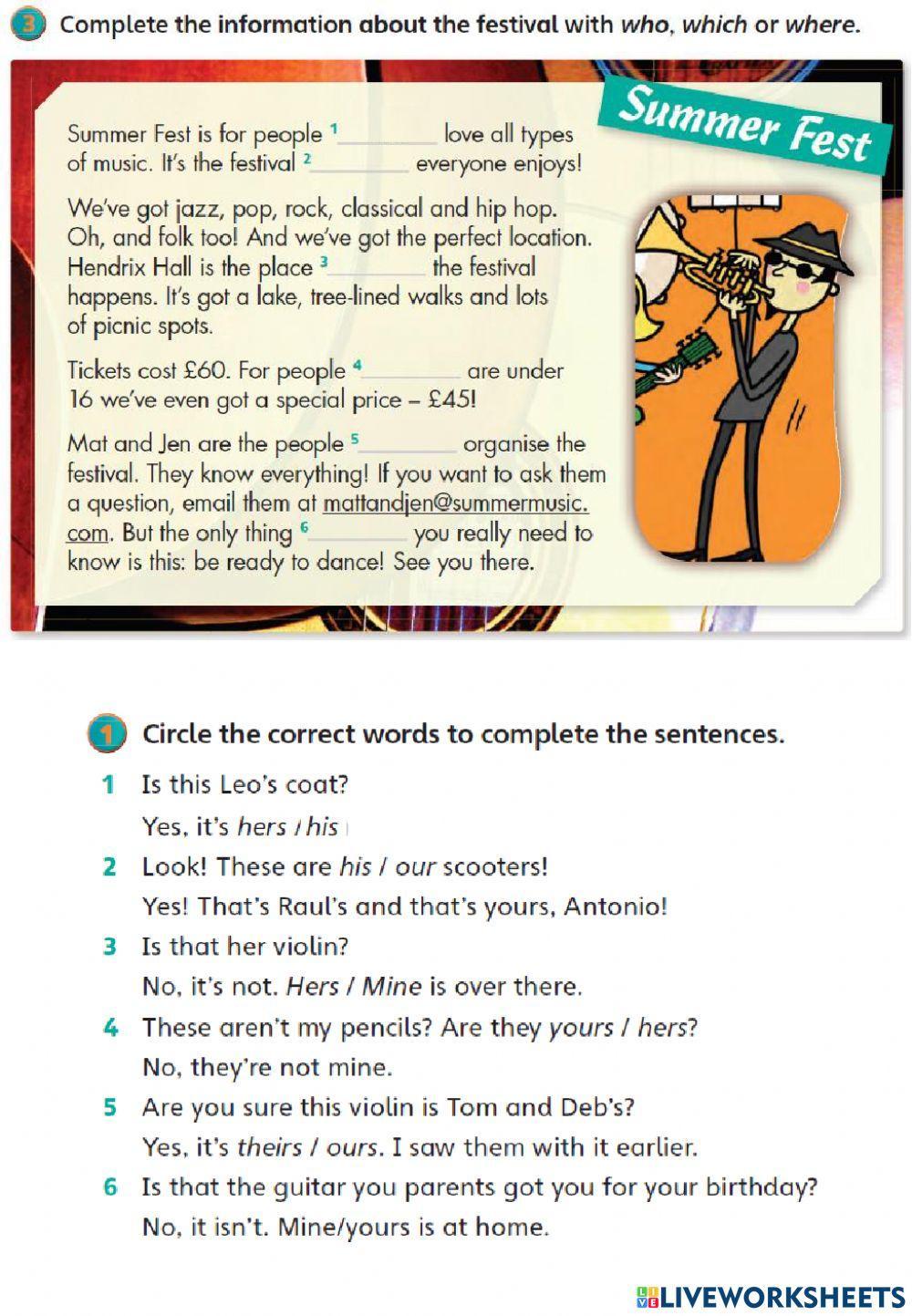 AS4 U7 Who-which-where + mine-yours