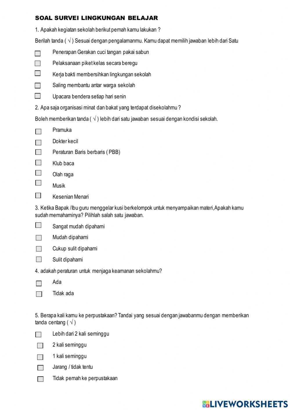 Akm survey lingkungan belajar