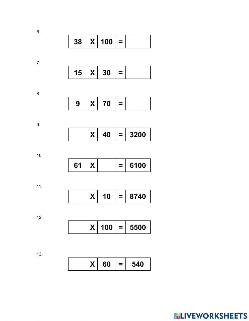 Gr-3-Multiplication of 3 digit number and multiplication with 10 and 100