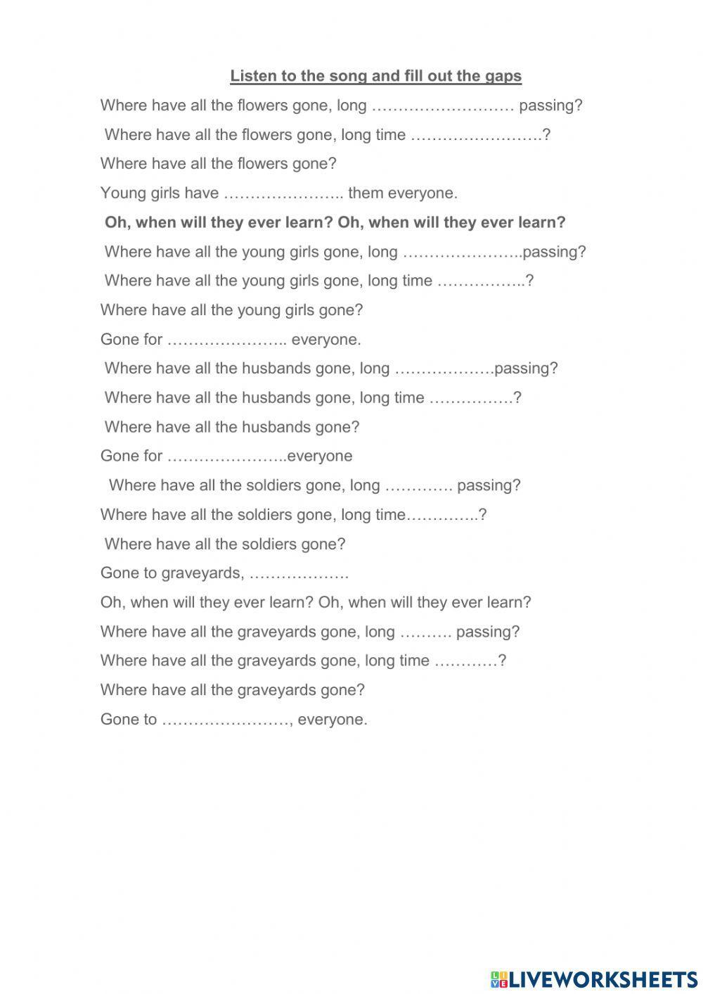 Where have all the flowers gone